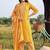 women ethnic motifs printed regular thread work cotton kurta with trousers & with dupatta