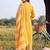 women ethnic motifs printed regular thread work cotton kurta with trousers & with dupatta
