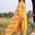 women ethnic motifs printed regular thread work cotton kurta with trousers & with dupatta