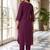 women ethnic motifs embroidered regular thread work kurta with trousers & with dupatta