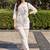 women ethnic motifs embroidered regular thread work cotton kurta with trousers