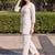 women ethnic motifs embroidered regular thread work cotton kurta with trousers