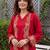 women ethnic motifs embroidered regular thread work kurta with palazzos