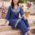 women ethnic motifs embroidered regular thread work linen kurta with palazzos