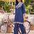 women ethnic motifs embroidered regular thread work linen kurta with palazzos