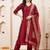 women ethnic motifs regular kurta with trousers & with dupatta