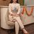 women printed regular kurta with trousers