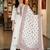 women ethnic motifs embroidered regular thread work cotton kurta with trousers & with dupatta