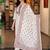 women ethnic motifs embroidered regular thread work cotton kurta with trousers & with dupatta