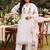 women floral embroidered regular thread work kurta with trousers & with dupatta