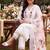 women floral embroidered regular thread work kurta with trousers & with dupatta