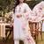 women floral embroidered regular thread work kurta with trousers & with dupatta