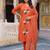 women floral embroidered regular thread work cotton kurta with trousers & with dupatta