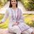 women floral embroidered thread work cotton kurta with trousers & dupatta