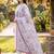 women floral embroidered thread work cotton kurta with trousers & dupatta