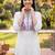 women floral embroidered thread work cotton kurta with trousers & dupatta