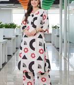 women printed regular cotton kurta with palazzos