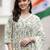 women floral printed empire cotton kurta with trousers & with dupatta