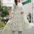 women floral printed empire cotton kurta with trousers & with dupatta