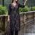 women floral embroidered regular thread work kurta with trousers