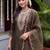 women ethnic motifs regular thread work liva kurta with trousers & with dupatta