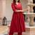 women ethnic motifs empire thread work liva kurta with trousers