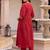 women ethnic motifs empire thread work liva kurta with trousers