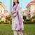 women floral embroidered regular thread work kurta with trousers & with dupatta