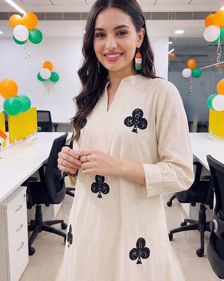 women printed regular cotton kurta with palazzos 2