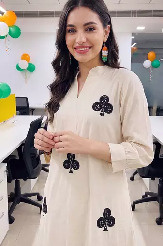 women printed regular cotton kurta with palazzos