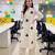 women printed regular cotton kurta with palazzos