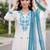 women floral embroidered regular thread work kurta with trousers & with dupatta