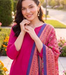 women ethnic motifs regular kurta with trousers & with dupatta