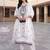 women ethnic motifs embroidered regular thread work cotton kurta with trousers & with dupatta