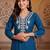 women ethnic motifs embroidered regular thread work kurta with trousers