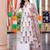 women floral printed empire cotton kurta with trousers & with dupatta