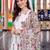 women floral printed empire cotton kurta with trousers & with dupatta