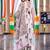 women floral printed empire cotton kurta with trousers & with dupatta