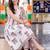 women floral printed empire cotton kurta with trousers & with dupatta