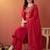 women ethnic motifs embroidered regular thread work kurta with trousers & with dupatta
