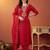 women ethnic motifs embroidered regular thread work kurta with trousers & with dupatta
