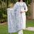women floral embroidered regular thread work cotton kurta with trousers & with dupatta