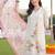women floral embroidered regular thread work kurta with trousers & with dupatta