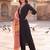 women regular thread work kurta with trousers & with dupatta