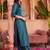 women ethnic motifs embroidered regular thread work liva kurta with trousers