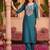 women ethnic motifs embroidered regular thread work liva kurta with trousers