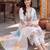 women floral embroidered regular thread work liva kurta with trousers & with dupatta