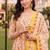 women floral printed regular cotton kurta with trousers & with dupatta