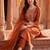 women ethnic motifs embroidered regular thread work liva kurta with trousers & with dupatta