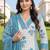 women floral printed regular cotton kurta with trousers & with dupatta